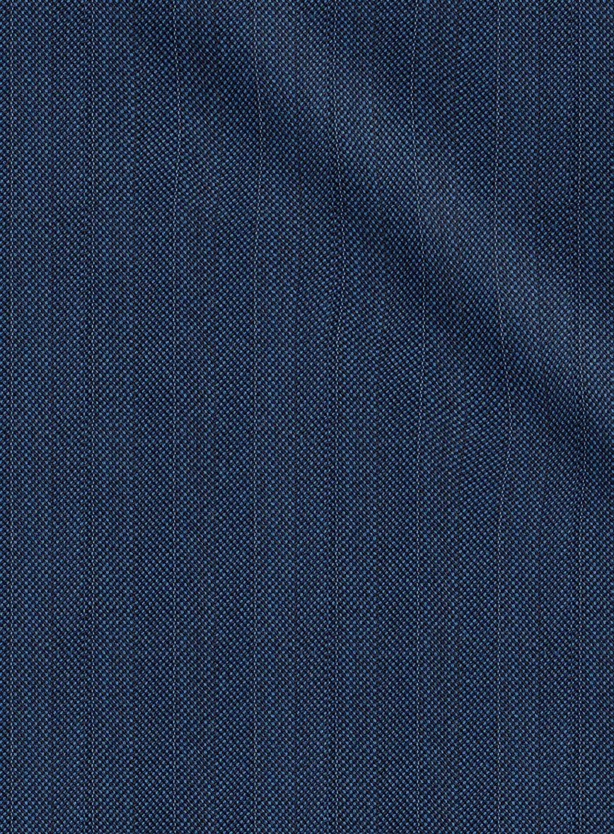 Scabal Tornado Herringbone Casa Blue Wool Pants