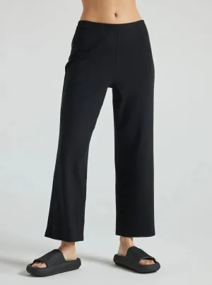 Serene Rib Relaxed Pant - Black