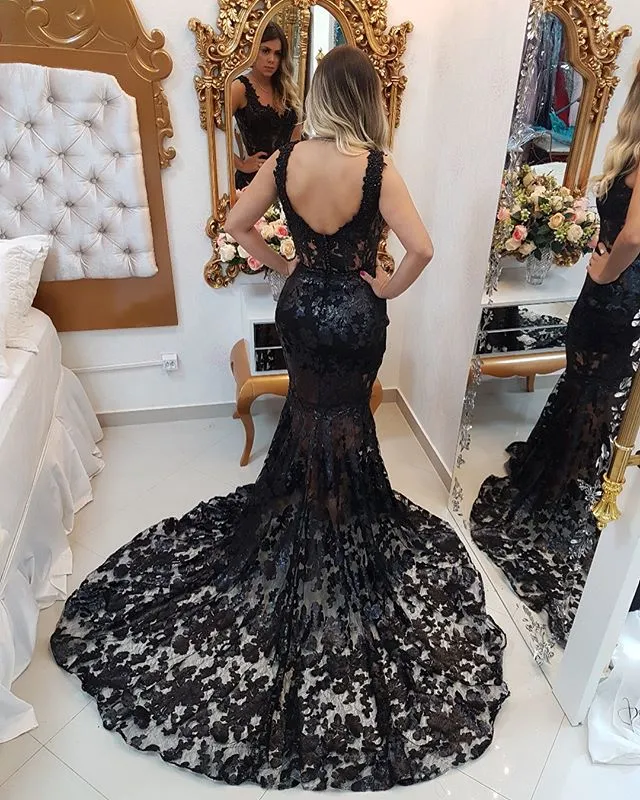 Sexy Black Evening Dresses | Mermaid Long Prom Gowns BC0464