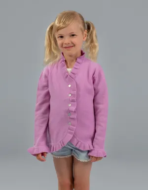 The Little Lilly Girls Cashmere Cardigan in Flieder Rose