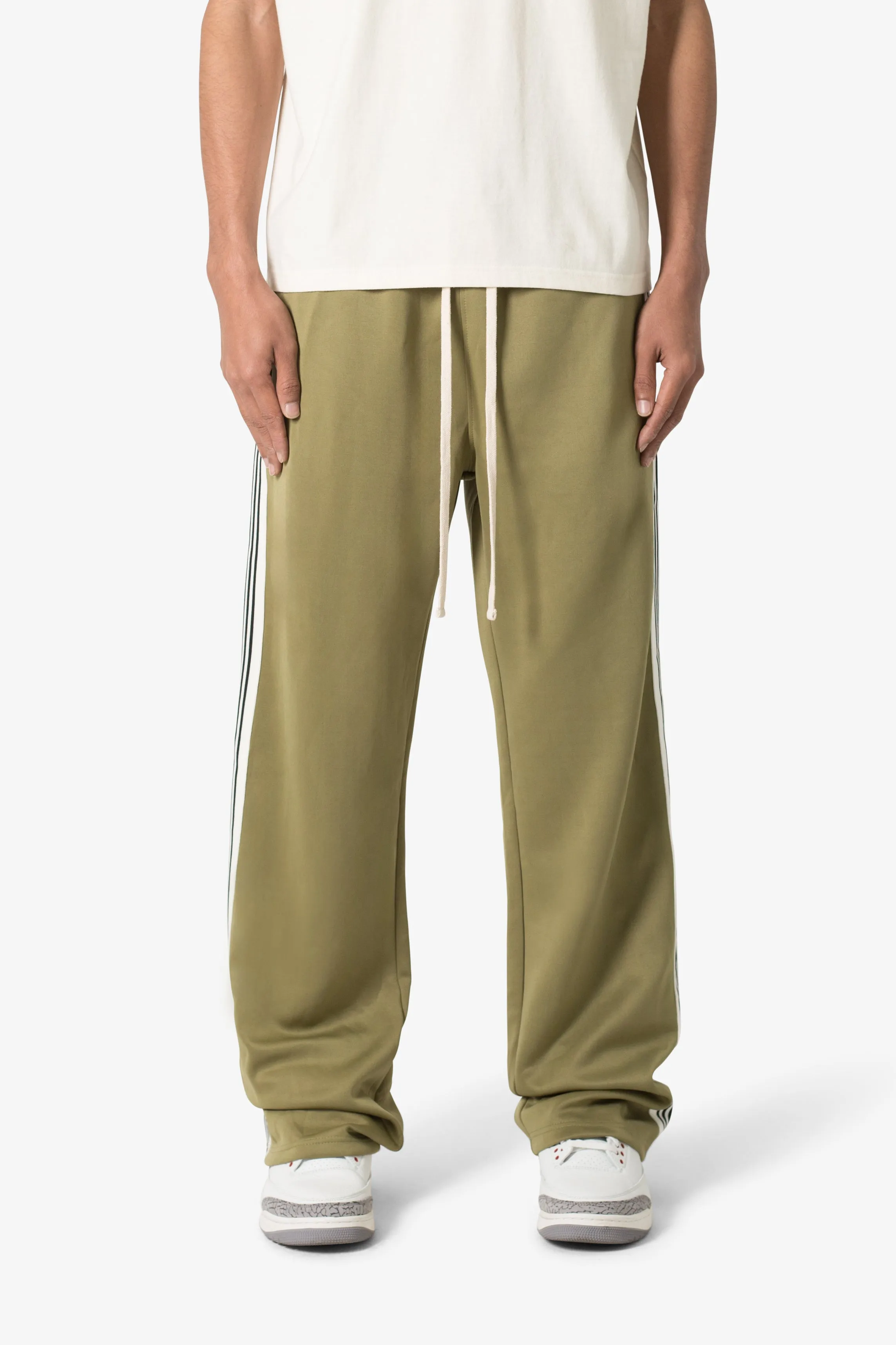 Tricot Side Stripe Pants - Olive