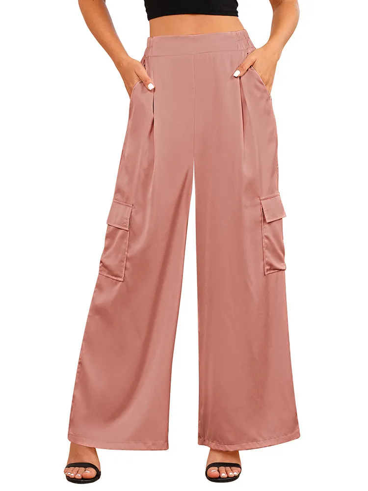 Women's Baggy Cargo Pants Casual Wide Leg with Pockets