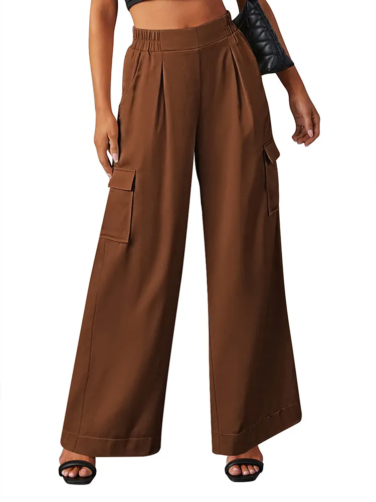 Women's Baggy Cargo Pants Casual Wide Leg with Pockets