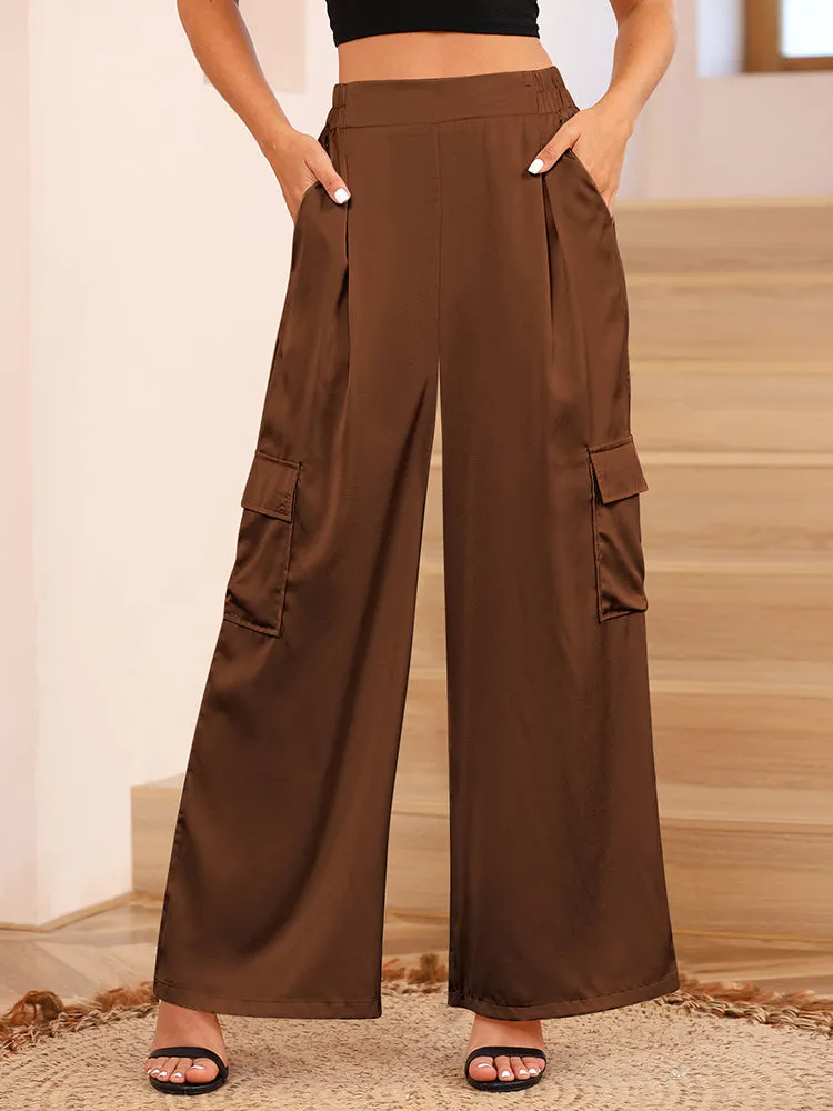 Women's Baggy Cargo Pants Casual Wide Leg with Pockets