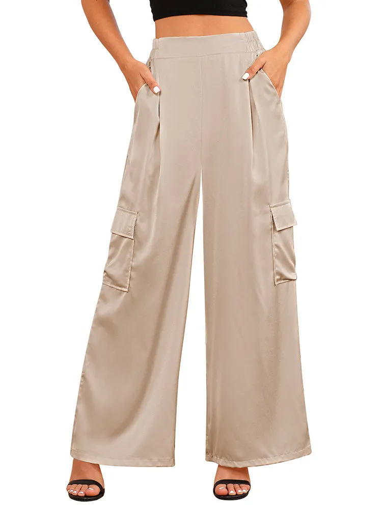 Women's Baggy Cargo Pants Casual Wide Leg with Pockets