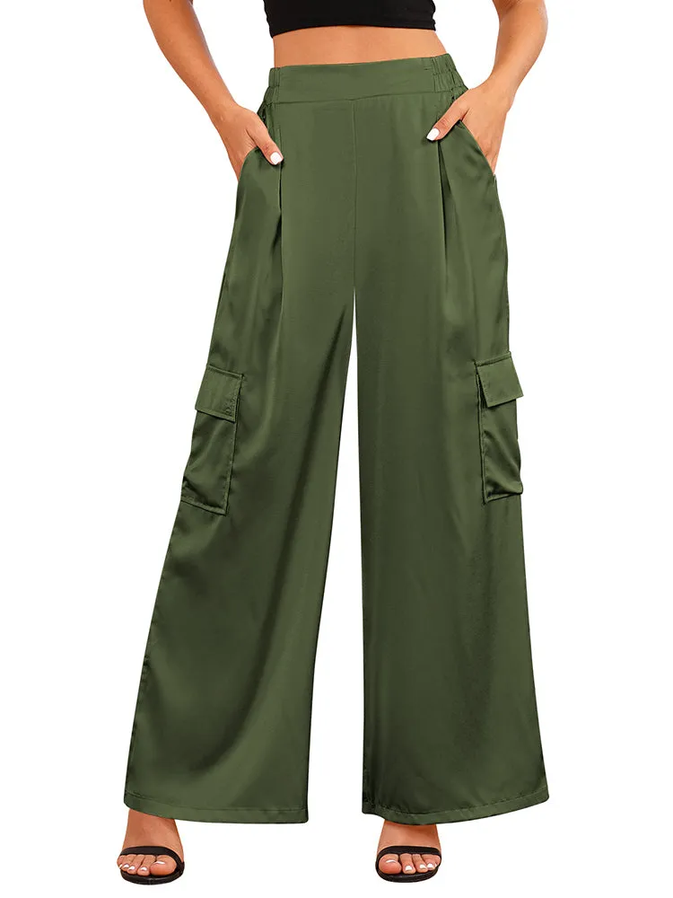 Women's Baggy Cargo Pants Casual Wide Leg with Pockets