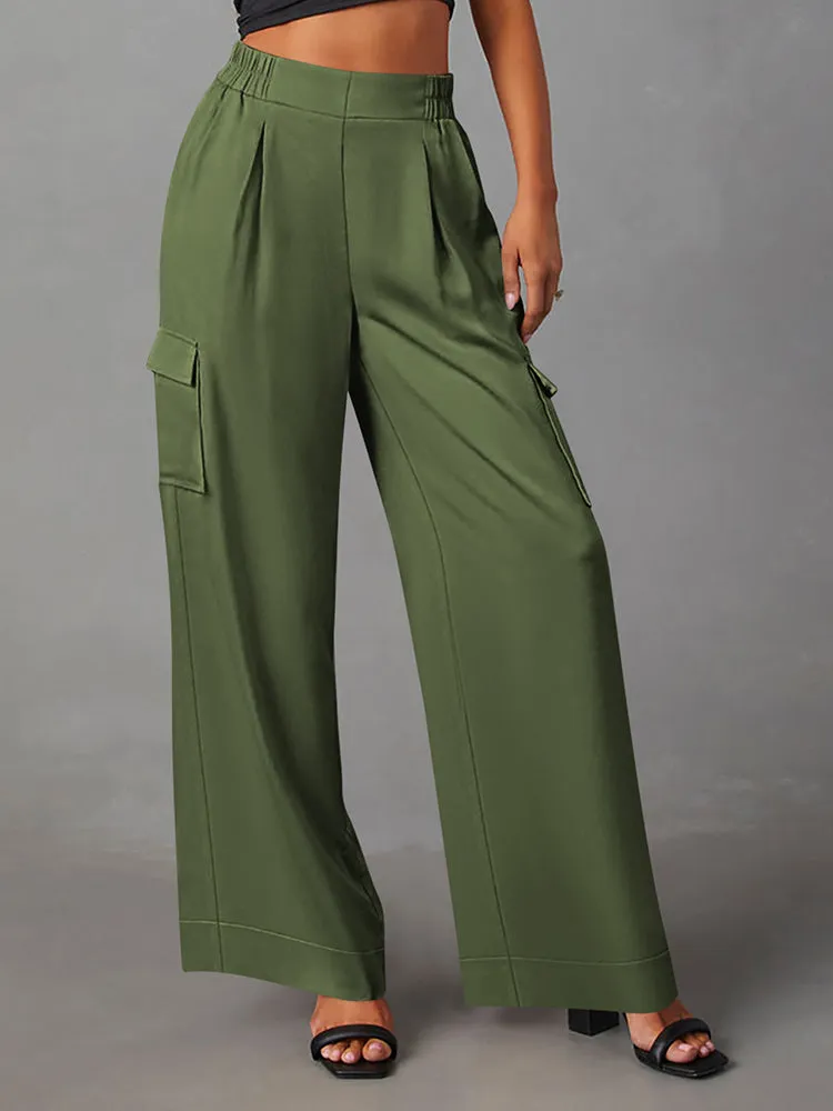 Women's Baggy Cargo Pants Casual Wide Leg with Pockets