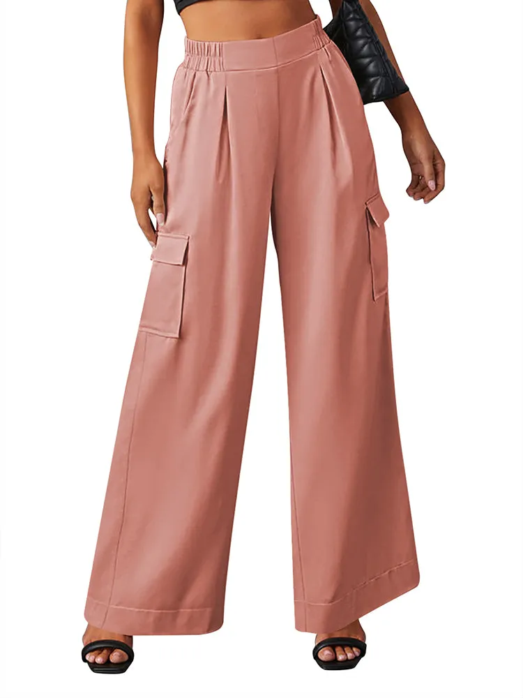 Women's Baggy Cargo Pants Casual Wide Leg with Pockets