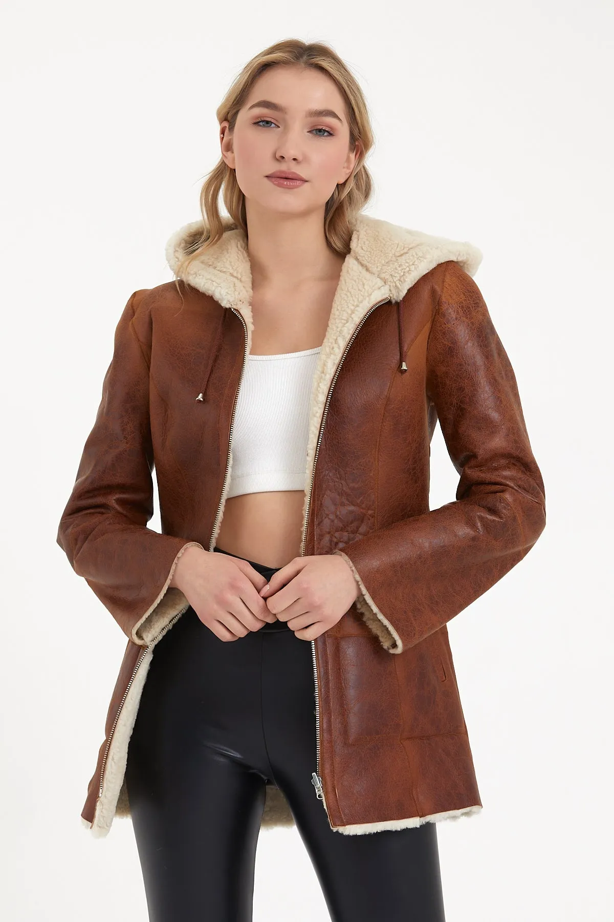 Women's shearling hoody