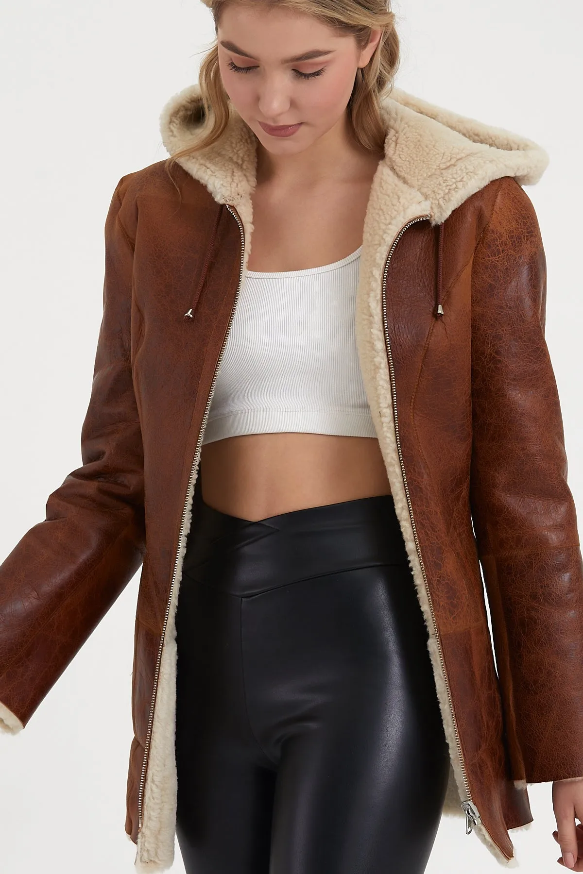 Women's shearling hoody